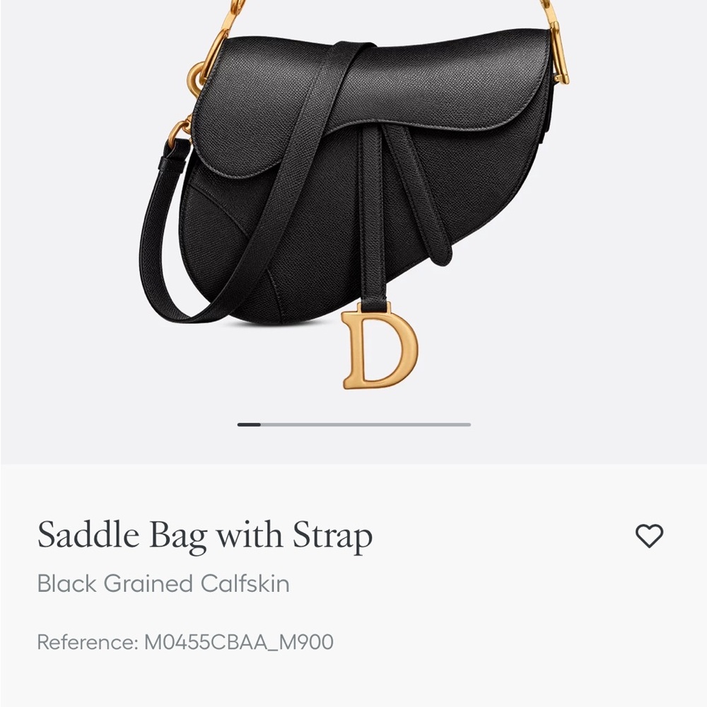 Dior Black Saddle Bag with Gold Accents